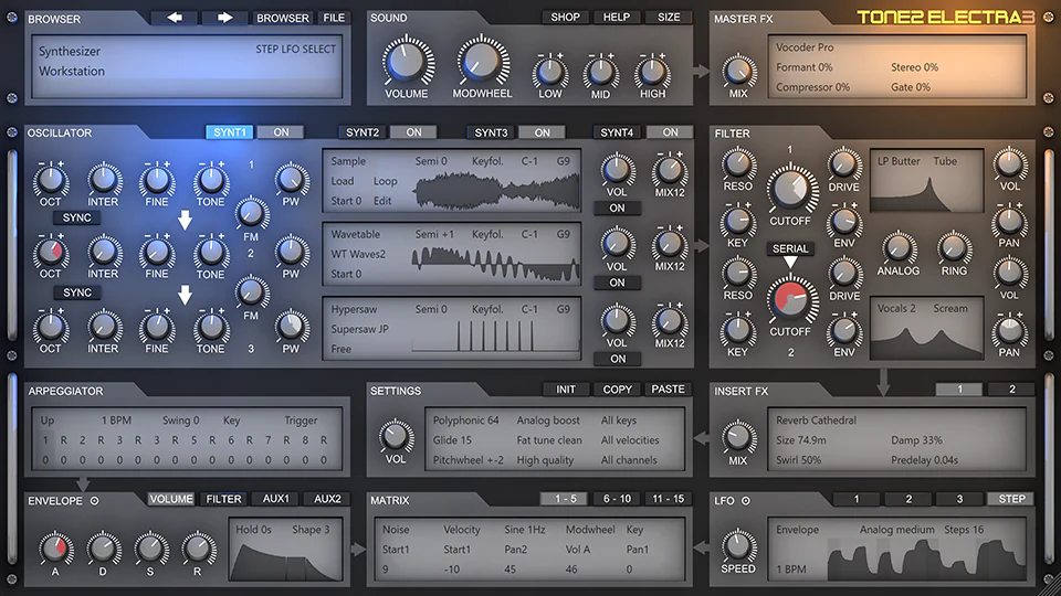 Tone2 Electra3 VST AudioUnit synthesizer